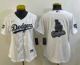 Womens Los Angeles Dodgers Big Logo White Gold Championship Stitched MLB Cool Base Nike Jerseys->mlb womens jerseys->MLB Jersey
